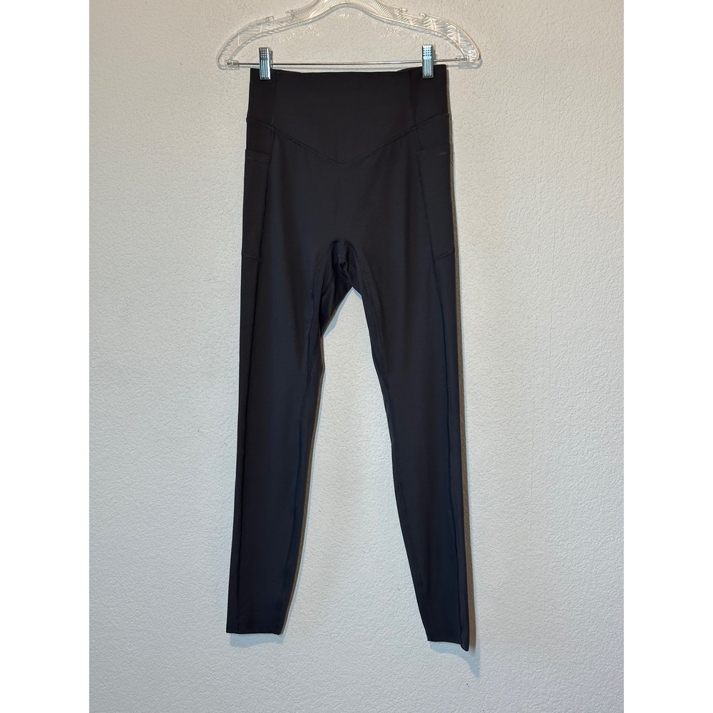 Halara UltraSculpt Gray High Waisted` Ruched Back Leggings Pockets Size M NEW
